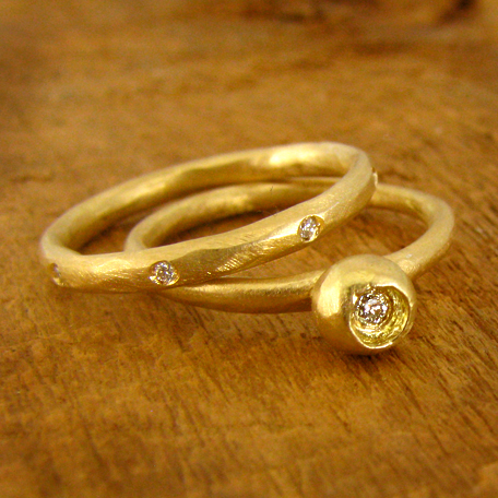 Delicate Nest Engagement Ring Set
