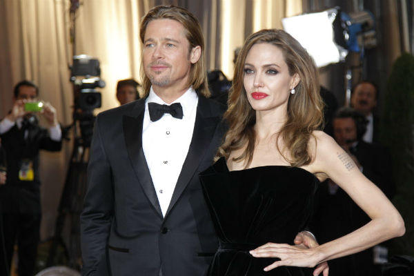The newly engaged couple, Brad Pitt and Angelina Jolie