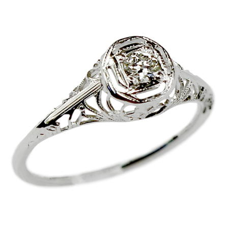Christine Vintage Diamond Engagement Ring from Turtle Love Co.