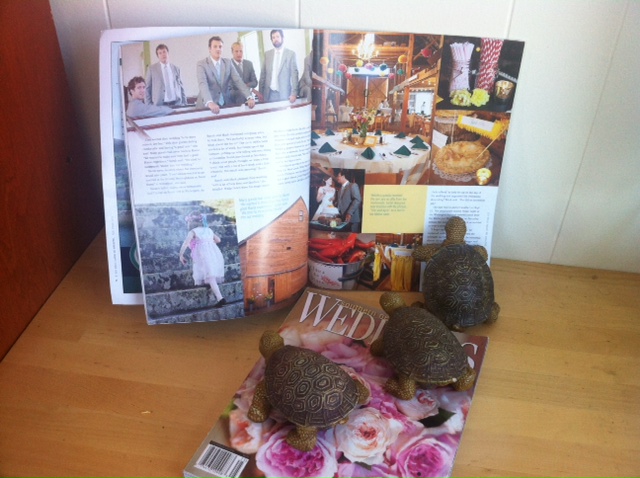 Turtle Love Committee enjoying wedding magazines