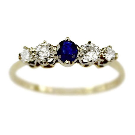 Shelly Vintage Diamond and Sapphire Engagement Ring from Turtle Love Co.