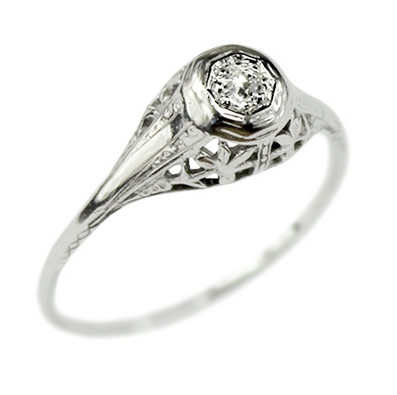 clementine vintage diamond engagement ring from Turtle Love Co.