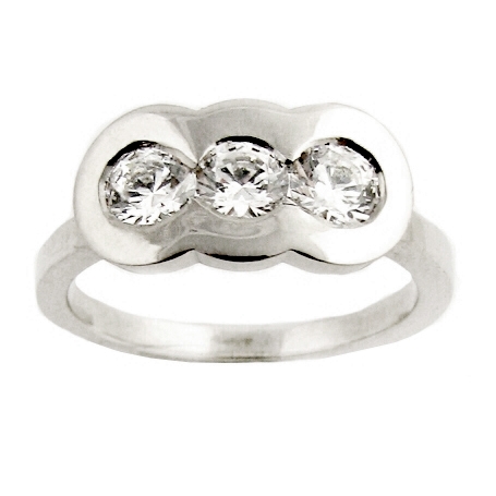 Rising Sun Three Diamond Engagement Ring