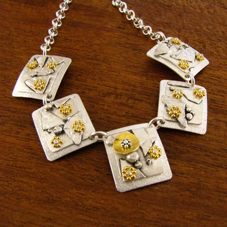 Tempest Silver Necklace with gold vermeil by Starbird